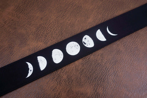 eclipse of the moon guitar strap with leather ends-3
