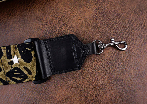 exotic totem banjo strap with leather ends and hook, also can be used as purse guitar strap-6