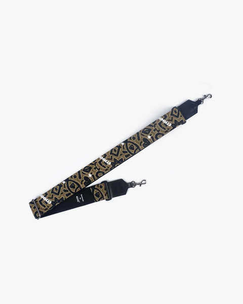exotic totem banjo strap with leather ends and hook, also can be used as purse guitar strap-1