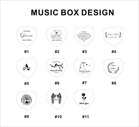Custom engraved wooden heart music box with cylinder-2