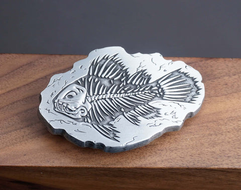 Personalized Fish BELT BUCKLE with Initials engraved, Custom monogram Belt Buckle for him, Groomsman, Cowboy-3