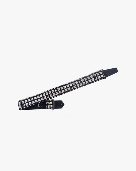 fish monogrammed guitar strap with leather ends -1