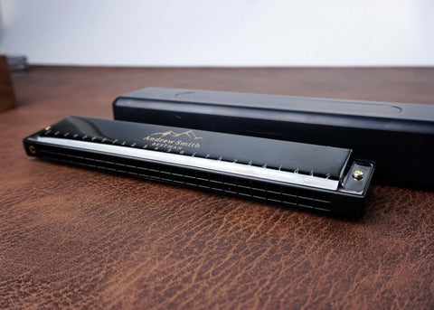 Custom Engraved Stainless Steel Tremolo Harmonica, 24 Holes C Key Beginner Harmonica for Kids Children Adults Students-6