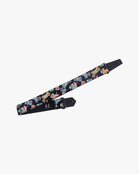fly pig with motorcycle guitar strap with leather ends-1