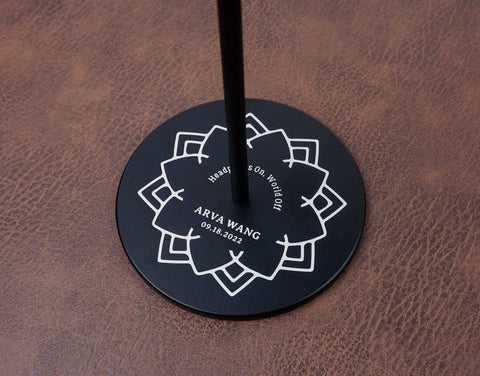 custom engraved wood headphone stand, headphone holder-3