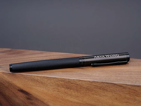 Custom black fountain pen & ink with engraved-1