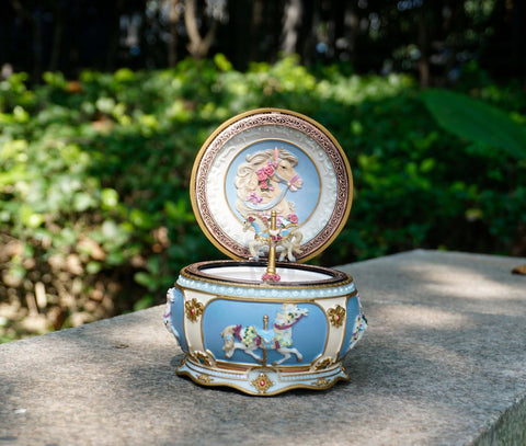 Personalized Carousel Horse Music Box with engraved name-5