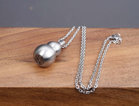 Personalized gourd CREMATION URN NECKLACE, pet man women Ashes Jewelry, waterproof Ash Jewelry, water proof urn, pill box-2