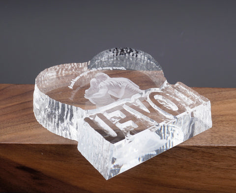 Personalized I LOVE U 2D Photo Crystal Ornament for desk, Perfect Memorial Gift for your loved ones-4