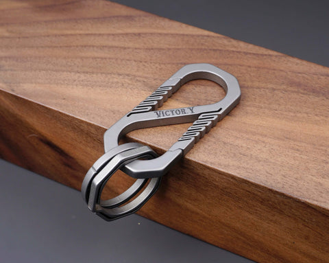 Titanium Carabiner Keychain With Keyring