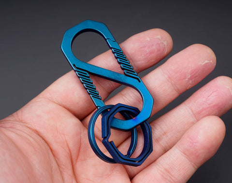 Titanium Carabiner Keychain With Keyring
