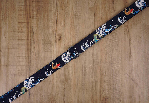 koi fish ukulele shoulder strap with leather ends -4