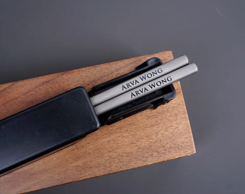 Personalized Titanium Chopsticks Set & Travel Case with Engraving - Customizable Gift for Foodies and Travelers-4