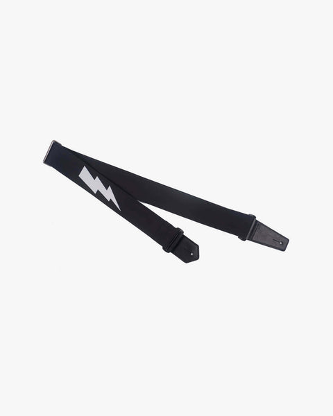 lightning reflective guitar strap with leather ends-1