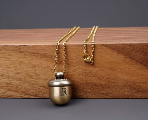 Customized Waterproof Chestnut Cremation Urn Necklace for Pet and Human Ashes - Personalized Memorial Keepsake Jewelry for Men and Women-6