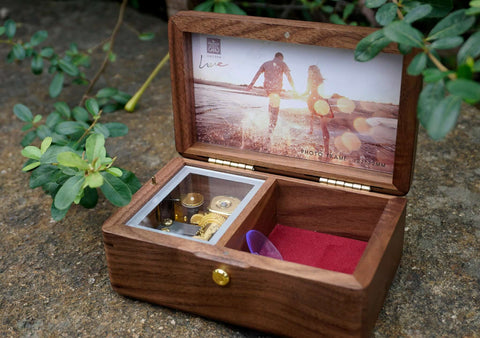 Custom Wooden Jewelry music box with cylinder-6