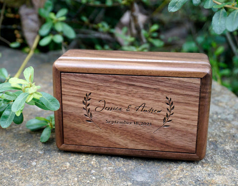 Custom Wooden Jewelry music box with cylinder-3