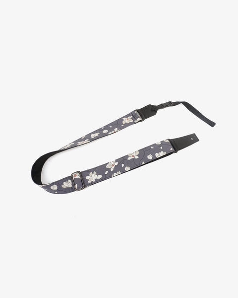 ukulele shoulder strap with magnolia flower printed-front-1
