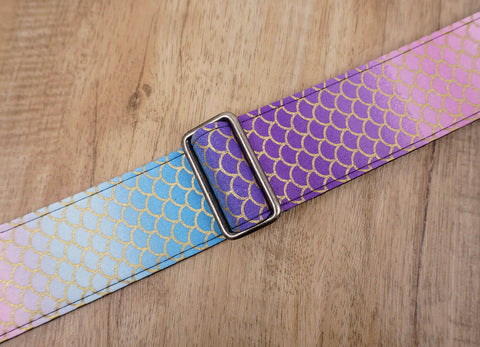 mermaid guitar strap for girls with leather ends -7