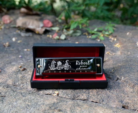 Custom Christmas Diatonic Harmonica with engraving-1