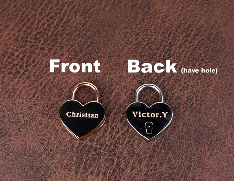 Custom Engraved Heart Love Lock for love lock necklace-3