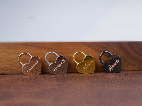 Custom Engraved Heart Love Lock for love lock necklace-1