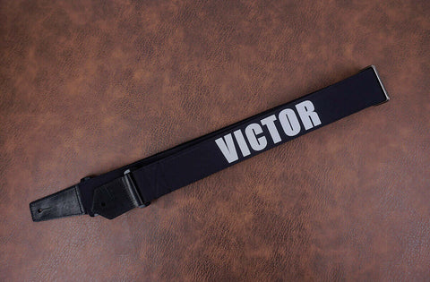 black reflective custom guitar strap-6