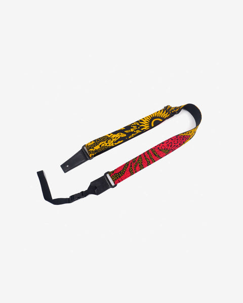 Passionate Africa ukulele shoulder strap with leather ends-1