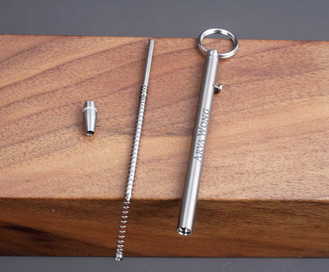 KEYCHAIN PEN- Personalized EDC Bolt-action Titanium Keychain Pen mini ballpoint pen with 2 Pen Refills-2