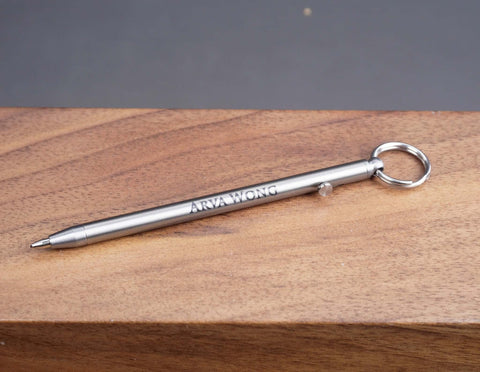 KEYCHAIN PEN- Personalized EDC Bolt-action Titanium Keychain Pen mini ballpoint pen with 2 Pen Refills-3