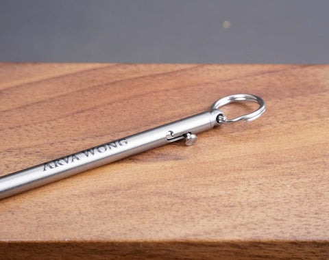 KEYCHAIN PEN- Personalized EDC Bolt-action Titanium Keychain Pen mini ballpoint pen with 2 Pen Refills-4