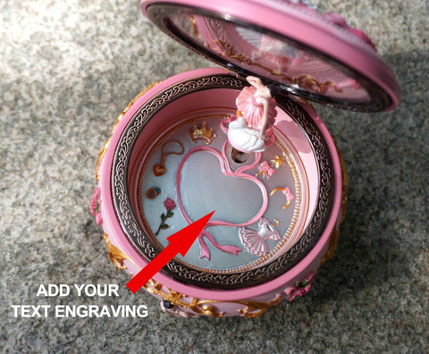 Personalized Ballerina Girl Rotate Music Box with name engraved-6