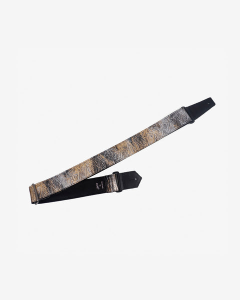poker vegan guitar strap with leather ends-1