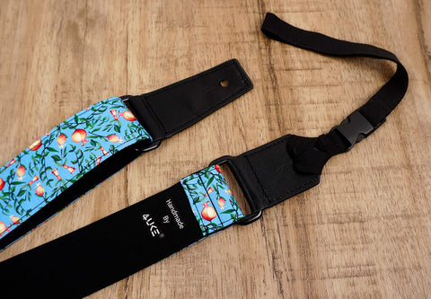 pomegranate ukulele shoulder strap with leather ends-5
