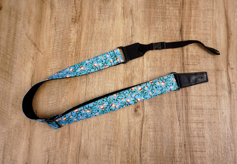 pomegranate ukulele shoulder strap with leather ends-2