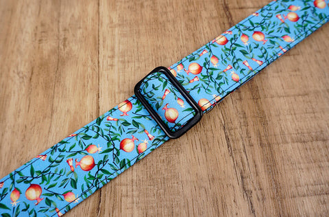 pomegranate ukulele shoulder strap with leather ends-6