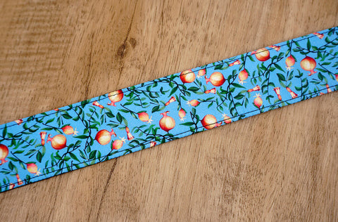 pomegranate ukulele shoulder strap with leather ends-7