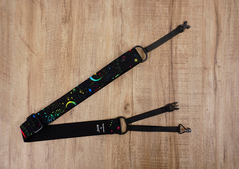 rainbow moon star clip on ukulele hook strap no drilling, no button -3