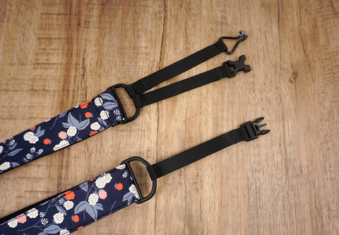 raspberry flower clip on ukulele hook strap-3