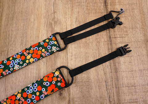 red daisy clip-on ukulele hook strap-6