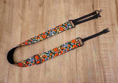 red daisy clip-on ukulele hook strap-7