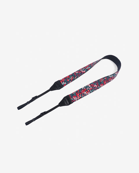 red berry floral camera strap-1