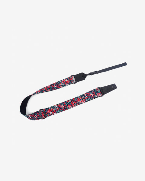 red berry ukulele shoulder strap with leather ends-1