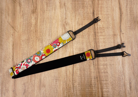 red sunflower clip-on ukulele hook strap-6