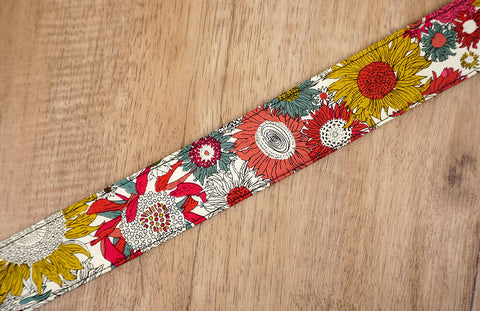 red sunflower clip-on ukulele hook strap-7