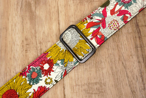 red sunflower clip-on ukulele hook strap-8