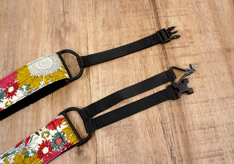 red sunflower clip-on ukulele hook strap-10
