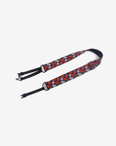 red flowers floral clip-on ukulele hook strap-1