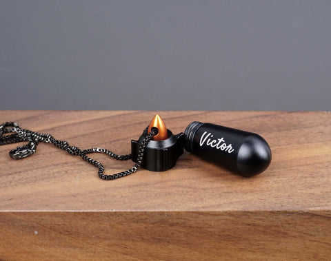 Personalized Rocket CREMATION URN NECKLACE, pet man women Ashes Jewelry, waterproof Ash Jewelry, water proof urn, pill box-3