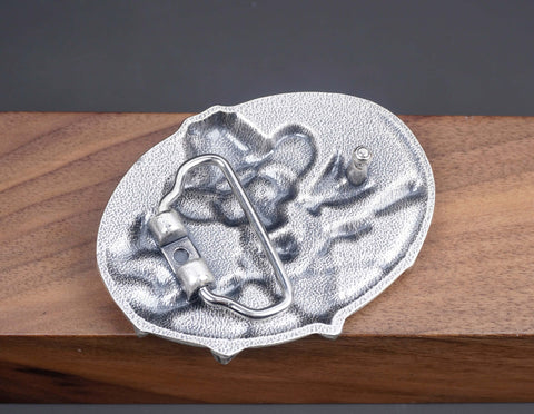 Personalized Cowboy Skull Silver Plated Belt Buckle with cowboy hat, rose, guns, snake. Custom monogram Belt Buckle for him, Groomsman-7